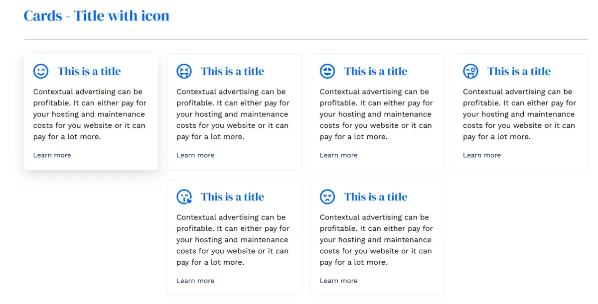 Cards title with icon Cards title with icon