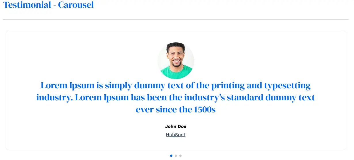 Testimonial Carousel Testimonial Carousel